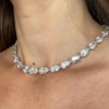 36CTW Pear Cut White Sapphire Tennis Necklace