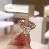 14ct Cushion Cut Champagne Sapphire Three-stone Ring