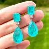 16ct Pear Cut Green Blue Paraiba Three-piece Jewelry Set