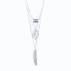 Feather & Leaf Detail Layered Chain Necklace
