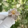 Three Tone Double Petals Cocktail Ring