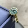 5ct Cushion Cut Aquamarine European Shank Engagement Ring