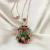 7ctw Emerald Cut Bicolor Tourmaline Garden Pendant Necklace
