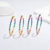 Pear Cut Rainbow Sapphire Hoop Earrings