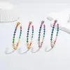 Pear Cut Rainbow Sapphire Hoop Earrings