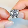 4ct Round Cut White Sapphire Engagement Ring