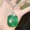 20ct Cushion Cut Emerald Statement Necklace