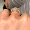 8ctw Oval Cut Under Halo Three Stone Engagement Ring