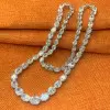 26ctw Oval Cut White Sapphire Riviere Statement Necklace