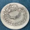 26ctw Oval Cut White Sapphire Riviere Statement Necklace