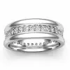 Pave Setting Round Cut Eternity Band for Men