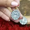 Double Halo Pear Cut Statement Earrings