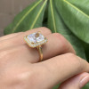 3.4ct Radiant Cut White Sapphire Engagement Ring in Gold
