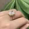3.4ct Radiant Cut White Sapphire Engagement Ring in Gold