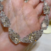 62ctw Oval and Pear Cut White Sapphire Statement Necklace