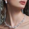 62ctw Oval and Pear Cut White Sapphire Statement Necklace