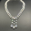 120ctw Round and Pear Cut White Sapphire Statement Necklace
