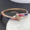 8.5ctw Princess Cut Rainbow Sapphire Bypass Bangle