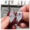 6.2ct Pear Cut White Sapphire Drop Earrings
