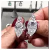 6.2ct Pear Cut White Sapphire Drop Earrings