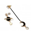 Asymmetrical Star Moon Long Stud Earrings