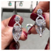 6.2ct Pear Cut White Sapphire Drop Earrings