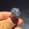 12ct Round Cut White Sapphire Engagement Ring