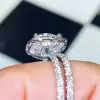 Handmade Stunning Set Featuring 3.0CT Round Engagement Ring