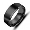 Black Tungsten Wedding Bands with Matte Brushed for Men