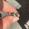 3ctw Emerald Old Mine Cushion Cut Stud Earrings