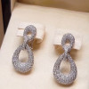 8ctw Micro-pave Setting Teardrop Drop Earrings