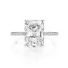3.5ct Radiant Cut White Sapphire Engagement Ring