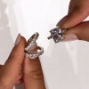 4ct Radiant Cut White Sapphire 3pcs Bridal Set