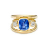 3ctw Cushion Cut Sapphire Three-Stone Ring