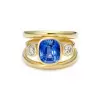 3ctw Cushion Cut Sapphire Three-Stone Ring