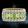 7.8ct Emerald Cut Peridot Eternity Wedding Band