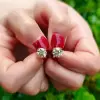 2ct Round Cut Peridot Double Under Halo Stud Earrings