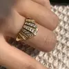 1.6ctw Baguette Cut White Sapphire V-Shape Band Ring
