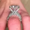 9.5ct Cushion Cut White Sapphire 2pcs Bridal Set