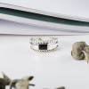 925 Sterling Silver Handmade Stacking Rope Black Sapphire Ring