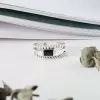 925 Sterling Silver Handmade Stacking Rope Black Sapphire Ring