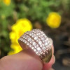 2ct Multi-Row Round Cut White Sapphire Cocktail Ring in Rose Gold