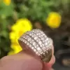 2ct Multi-Row Round Cut White Sapphire Cocktail Ring in Rose Gold