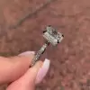 3.5ct Radiant Cut White Sapphire Engagement Ring