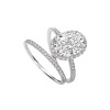 3ct Oval Cut White Sapphire 2pcs Bridal Set