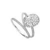 3ct Oval Cut White Sapphire 2pcs Bridal Set