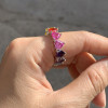 11ctw Heart Cut Multicolor Sapphire Rainbow Eternity Ring