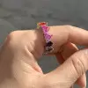 11ctw Heart Cut Multicolor Sapphire Rainbow Eternity Ring