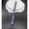42ctw Oval Cut Amethyst Three Row Statement Bracelet