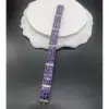 42ctw Oval Cut Amethyst Three Row Statement Bracelet